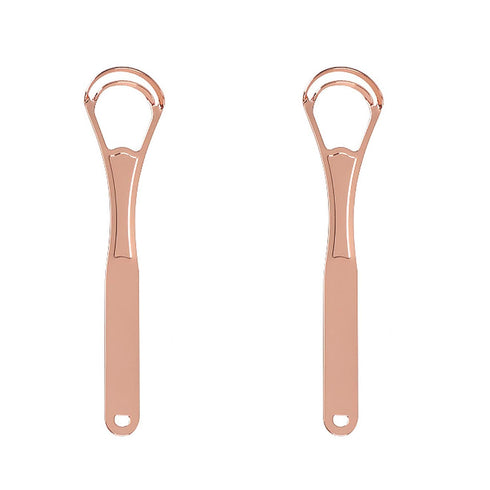 2PCS Tongue Cleaners Wide-head Double Blades Scrapers For Oral Care, Rose Gold Color...