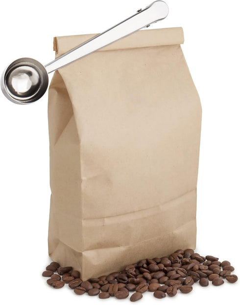 10 PCS Scoop with Clip,2-in-1 Stainless Steel Coffee Scoop and Bag Clip for Measuring Coffee, Tea?Protein Powder, Instant Drinks...