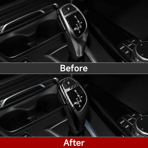 HENGYUESHANG Car Sticker Decals Gear Shift Knob Cover Carbon Color ABS Trim fits for BMW F20 F21 F22 F30 F31 F32 F33 F34 F35 F36 F07 F10 F12 F15 F...