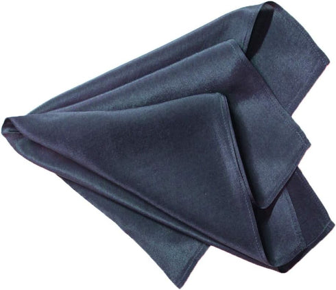 Fine Navy Blue 100% Silk Pocket Square Full-Sized 16"x16"...