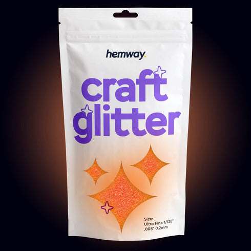 Hemway Craft Glitter - Glow in The Dark Pink Orange | 100g Ultrafine Metallic Sequin Flakes for Resin Crafts | Supplies for Tumblers, Cards, Jewel...