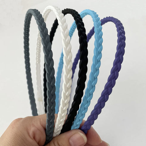 12pcs Colorful Thin Headbands for Women 6mm Light Pigtail Skinny Hairbands for Girls Hard Teeth Headbands For Kids Teens...