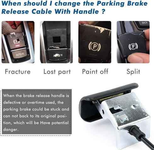 Parking Brake Release for Silverado Tahoe Suburban Avalanche GMC Sierra Yukon Denali Parking Brake Cable with Handle Replace 924-305 15226277...