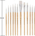 Jerry Q Art 12 PC White Synthetic Hair Round and Flat Paint Brush Set with Short Wood Handle for Acrylic, Watercolor and All Media JQ17931...