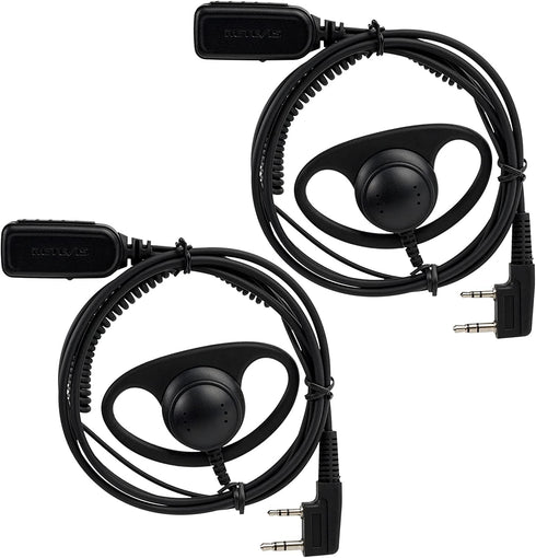 Retevis Walkie Talkie Earpiece with VOX, Hands Free, Coil Design, D Shaped, for RT22 RT68 RT21 H-777 RT27 RT86 RB68, Compatible with Kenwood pxton...