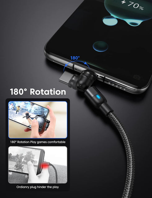 Magnetic Charging Cable (5Pack, 1.6/3.3/3.3/6.6/6.6ft)/360°&180° Rotating Magnetic USB C Charging Cable/Magnetic Charger Cable/Magnetic Phone Char...