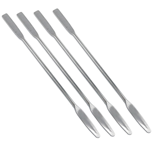 Stainless Steel Lab Laboratory Mini Double-Ended Spatula Semi-Micro Shovel Conical Arrow End Flat End -4PCS...
