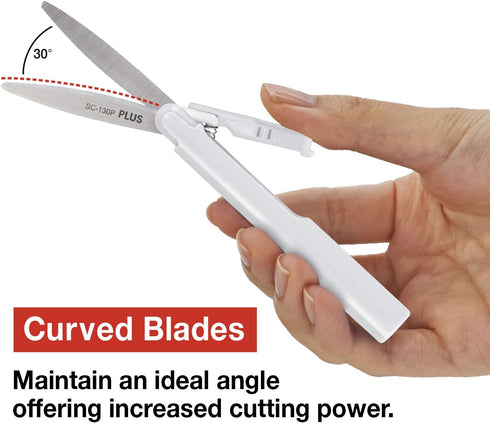 Plus Pen Style Compact Twiggy Scissors with Cover, White (34609)...