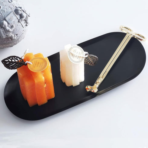 FREELOVE Black Bathroom Tray, Metal Jewelry Trays for Toilet, Rectangle Towel Plate for Tank...