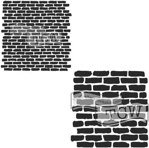 The Crafter’s Workshop - Reusable Sheet Bricks and Micro BricksStencil for Painting and Crafts – Inspirational Holiday or Spiritual Projects – 2 P...