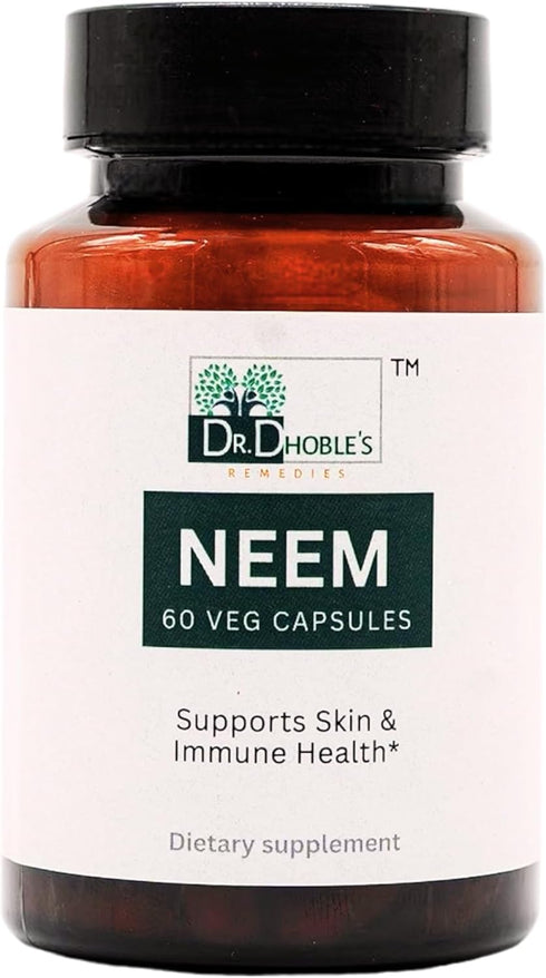Neem Organic Herbal Supplement - Supports Healthy Clear Skin, Immune & Liver Health, Detox, Healthy Inflammatory Response, Vegan, Gluten-Free, 60 ...