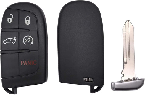5 Buttons Remote Smart Key Fob Shell Case Fit for Jeep Grand Cherokee Dodge Challenger Charger Dart Durango Journey Chrysler 300 Keyless Entry Rep...
