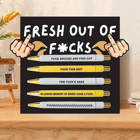 Funny pens,5-Count,Black Ink,Medium Nib 1.0mm,Funny Office Gifts for Coworkers,Personalized Pens Vibrant Funny Quotes Word Daily Pen (BY)...