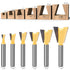 KOWOOD Dovetail Router Bit Set 6 Sizes with 1/4 Inch Shank ,Cutting Dia in 1/4" 3/8" 1/2" 5/8" 3/4" 7/8" Wood Milling Cutter Tool for Making Boxes...