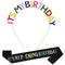Happy Birthday Crowns Hats Sash Hair Tiara Birthday Party Crown Headband Supplies Gifts Decorations Funny Accessory for Women Girls...