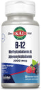 KAL Vitamin B12 Methylcobalamin and Adenosylcobalamin 2000 mcg ActivMelt, B12 Energy Supplements, Metabolism, Nerve, Red Blood Cell Support, High ...
