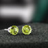Gem Stone King 925 Sterling Silver Green Peridot Stud Earrings For Women (2.00 Cttw, Gemstone Birthstone, Round 6MM)...