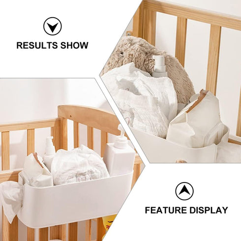Diaper Organizer Box Baby Crib Hanging Diaper Diaper Storage Bin Nursery Organizers for Changing Table Crib Baby Stroller...