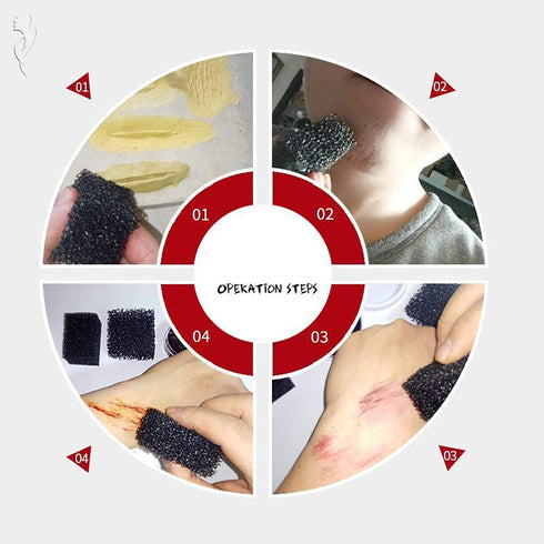 Mysense 6 Color Bruise Wheel Special Effects SFX Zombie Makeup Kit Halloween Professional Non Toxic Face Body Paint Oil Sfx Makeup Set with Sponge...