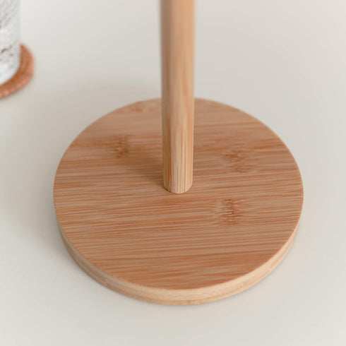 Wood Paper Towel Holder, Paper Towel Holder Bamboo Kitchen Bathroom, Towel Roll Stand Organizer Roll Holder for Countertop Table (A074)...