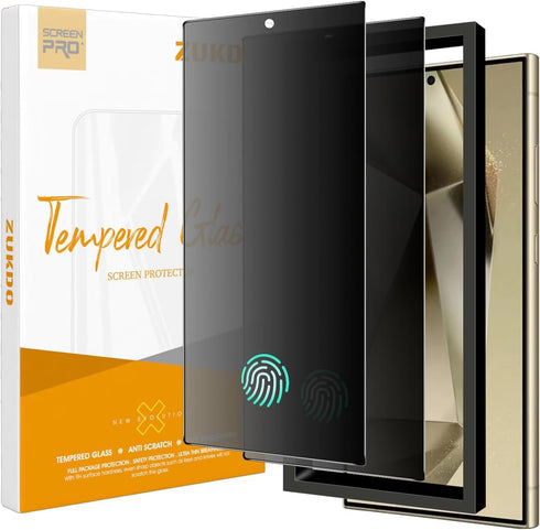 2 Pack for Samsung Galaxy S24 Ultra 6.8" Matte Privacy Screen Protector Tempered Glass Film, Anti-glare Anti-spy Anti-fingerprint Ultrasonic Finge...