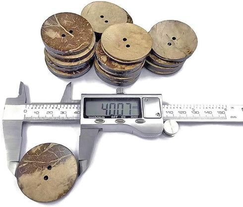 AMORNPHAN 20 PCS 1.5 Inch 40mm Brown Thick Natural Wooden Large Coconut Shell Buttons 2 Holes for Crafts DIY Clothing Sewing (40mm 20pcs)...