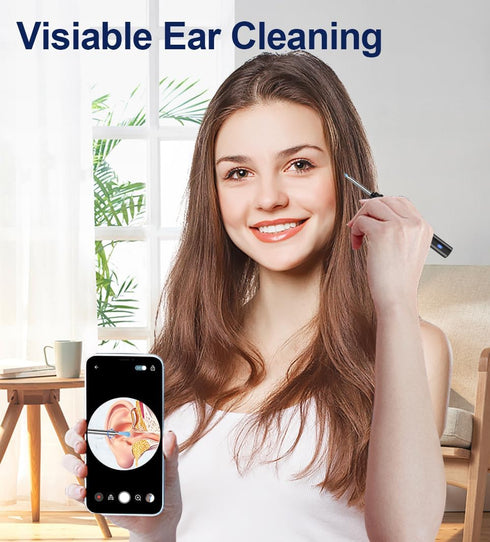 Ear Wax Removal, Ear Cleaner with Camera, Ears Wax Removal Kit with 1296P HD Ear Otoscope with 6 LED Lights, Earwax Removal Tool for iPhone, iPad ...
