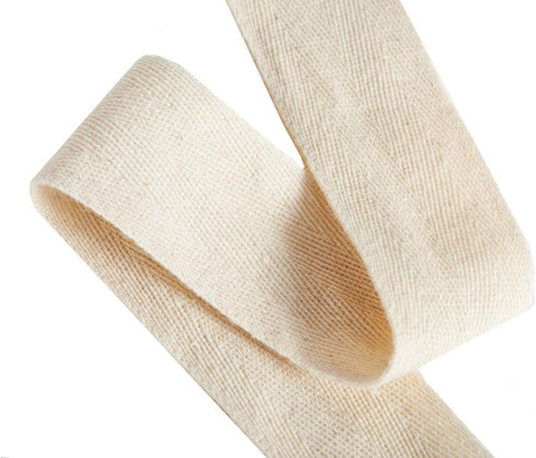 50 Yards Cotton Twill Tape Ribbon 1/2 Inch, Soft Natural Webbing Tape Herringbone Tape for Sewing DIY Craft, Beige...