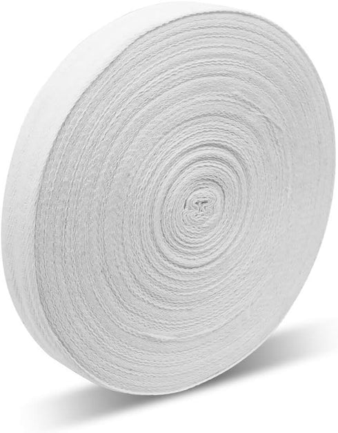 Natural Cotton Twill Tape 50 Yards 1 Inch Bunting Bias Tape Herringbone Webbing Tape Roll for Apron Sewing Dressmaking Craft (White)...