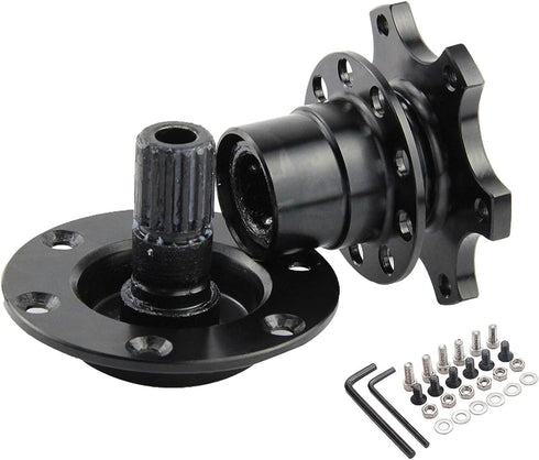 1 PC 6-hole Portable Motorsport Car Refit Steering Wheel Quick Release Tool, Universal 3.3In x 2.7In Metal Snap Off Release Hub Adapter Kit for Ra...