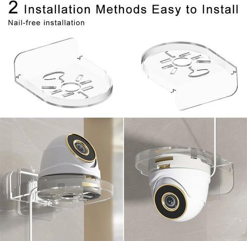 3 Pack Small Shelf, Security Camera Wall Mount Holder, Baby Monitor Mount,360°Rotation Security Bracket,Camera Not Included (3pack, Transparent)…...