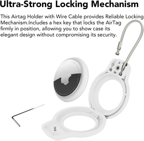 Compatible with Apple AirTag Secure Holder with Wire Cable, 2 Pack Air Tag Lock Case Keychain Key Ring Key Chain Luggage tag for Keys, Luggage & M...