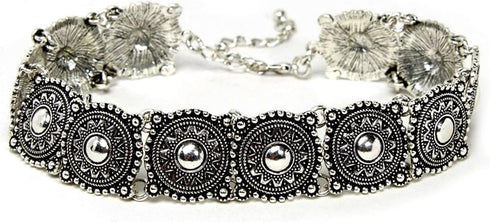 Vintage Choker Necklace, Victorian Style Concho Ethnic Boho Cameo Metal Collar Necklace for Women Vacation Retro Bohemian Jewelry...