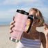 HAUSHOF 24 oz Travel Mug, Stainless Double Wall Vacuum Insulated Tumbler with Handle & Spill Proof Twist On Flip Lid and Wide Mouth, BPA Free (Pin...