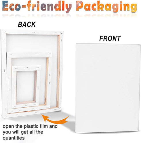 3 Pack Canvases for Painting with Multi Pack 11x14, 5x7, 8x10, Painting Canvas for Oil & Acrylic Paint...