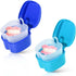 2 Pack Colors Denture Bath Case Cup Box Holder Storage Soak Container with Strainer Basket for Travel Cleaning (Light Blue and Blue)...