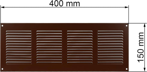Vent Systems 16" x 6'' Inch Brown Air Vent Cover Metal Air Return Grill with Built in Pest Guard Screen HVAC Vent Cover for Home Improvement Vent ...