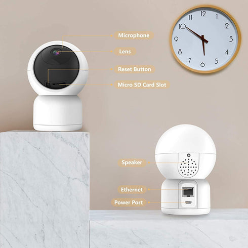 Pet Camera Monitor, Security Camera WiFi Home Dog Camera 1080P HD,Indoor Outdoor Camera for Dog and Cat,Support APP Remote Control/Motion Detectio...