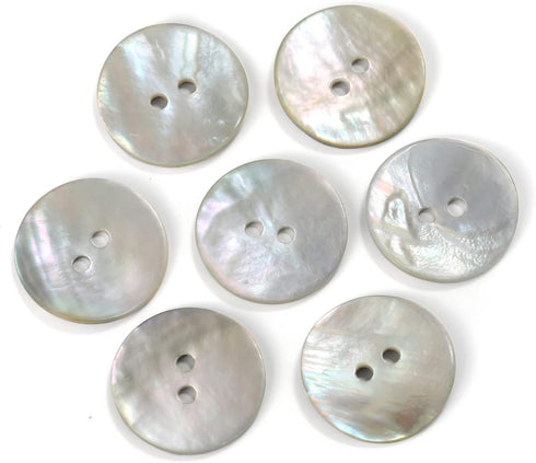 Agoya(Cultural Pearl shell) shell button - thicker than normal size : 100pcs-(24L(9/16"),15mm...