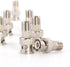 10-Pack Nickel-Plated Brass BNC Male to F Female Coaxial Adapter - 75 Ohm, for CCTV Camera, RG6/RG59 Cable, Scanner - Not for TV/Antenna...