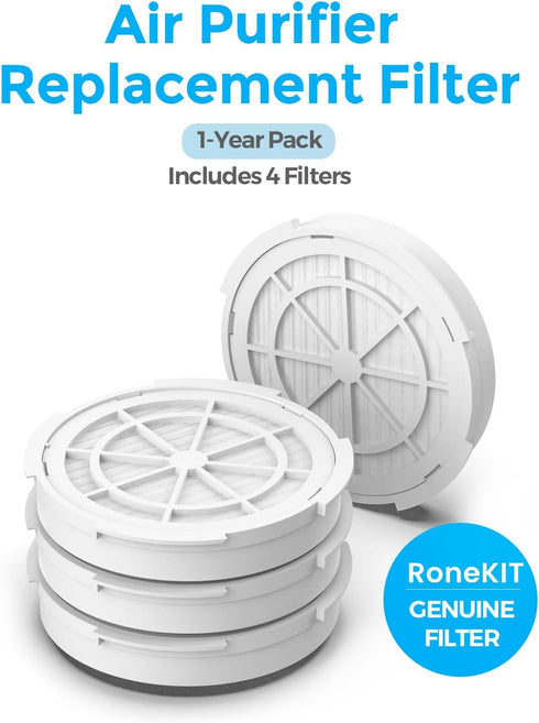 1-Year Pack Air Purifier Replacement Filter for P100, True HEPA Filter, 4 Pack...
