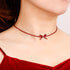 Jewever Genuine Red Garnet Birthstone Choker Necklace for Women Crystals and Healing Stones Bowknot Cute Jewelry Gifts...