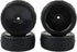 4PCS 1:10 On Road RC Tires 12mm Hub Wheel Rims Concentric Hard Dish for Touring Racing Cars, Black...