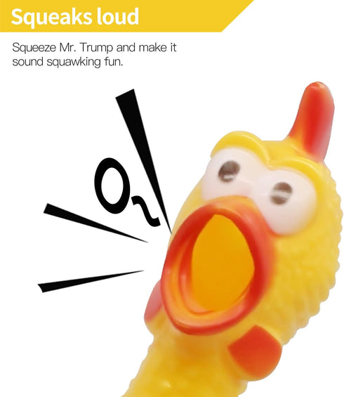 Novelty Place Extra Loud Squawking Rubber Chicken - Large 16” - Yellow Squeeze Squeaky and Screaming Chicken for kids or adults...