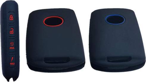2Pcs 4 Buttons Silicone Smart Key Fob Remote Cover Shell for 2024 2023 2022 2021 2020 2019 Mazda 3 6 CX-30 CX-50 CX-5 CX-9 Black with (Red Blue)...