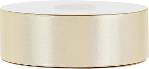 MEEDEE Ivory Satin Ribbon 1-1/2 Inch Ivory Ribbon Lux Satin Double Faced Satin Ribbon by 50 Yards Ivory Beige Polyester Satin Ribbon for Crafts, S...
