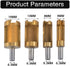 4pcs Wood Plug Hole Titanium Coated Cutter Drill Bits Set 1/4" 3/8" 1/2" 5/8" Cutting Dowel Power Woodworking Cork Hole Saw Tool Round Wood Plug T...