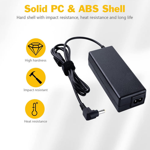 90W AC Adapter Laptop Charger for Toshiba Satellite C55 L505D L855 C675 PA3714U-1ACA Series and More Power Cord Power Cord...
