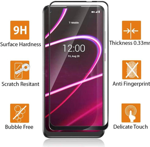 VIESUP for T-Mobile Revvl 5G T790W Tempered Glass Screen Protector, (2-Pack) Full Coverage Tempered Glass HD Clear Ballistic Screen Protective Fil...