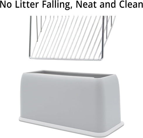 Stainless Steel Cat Litter Scoop with Holder Stand, Heavy Duty and Easy Clean...